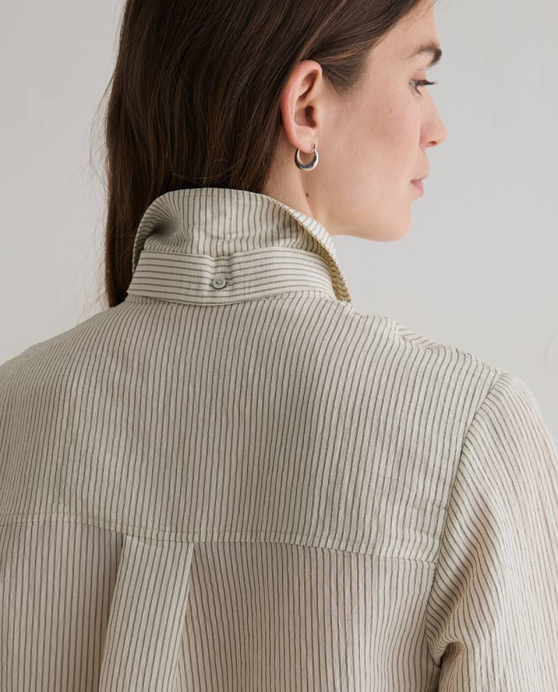 yerse striped ribbon shirt ecru sketchshop