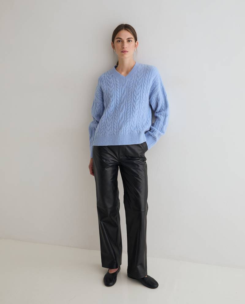 yerse straight leather trousers black sketchshop