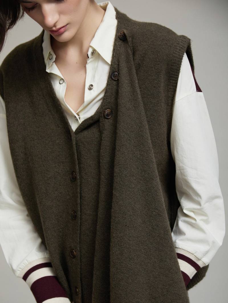 skatie knit vest with bandana moss sketchshop