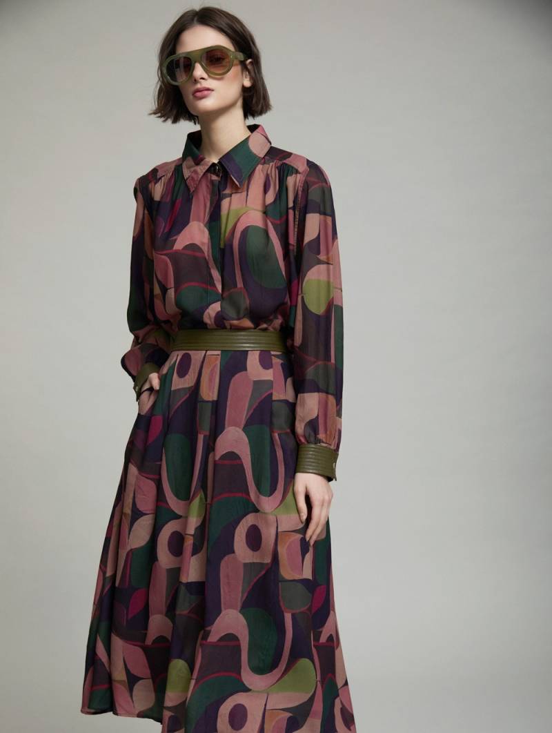 skatie printed shirt faux leather cuffs windsor sketchshop