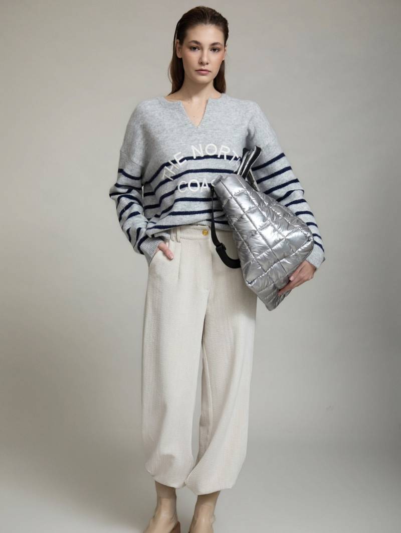 skatie the north coat embroidered sweater grey sketchshop