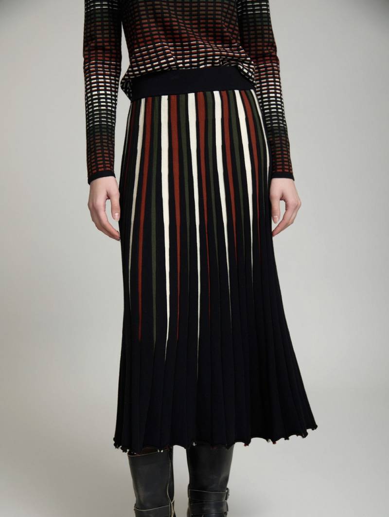 skatie vanise rib midi skirt black sketchshop