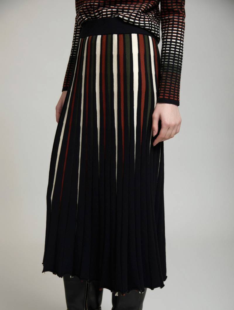 skatie vanise rib midi skirt black sketchshop