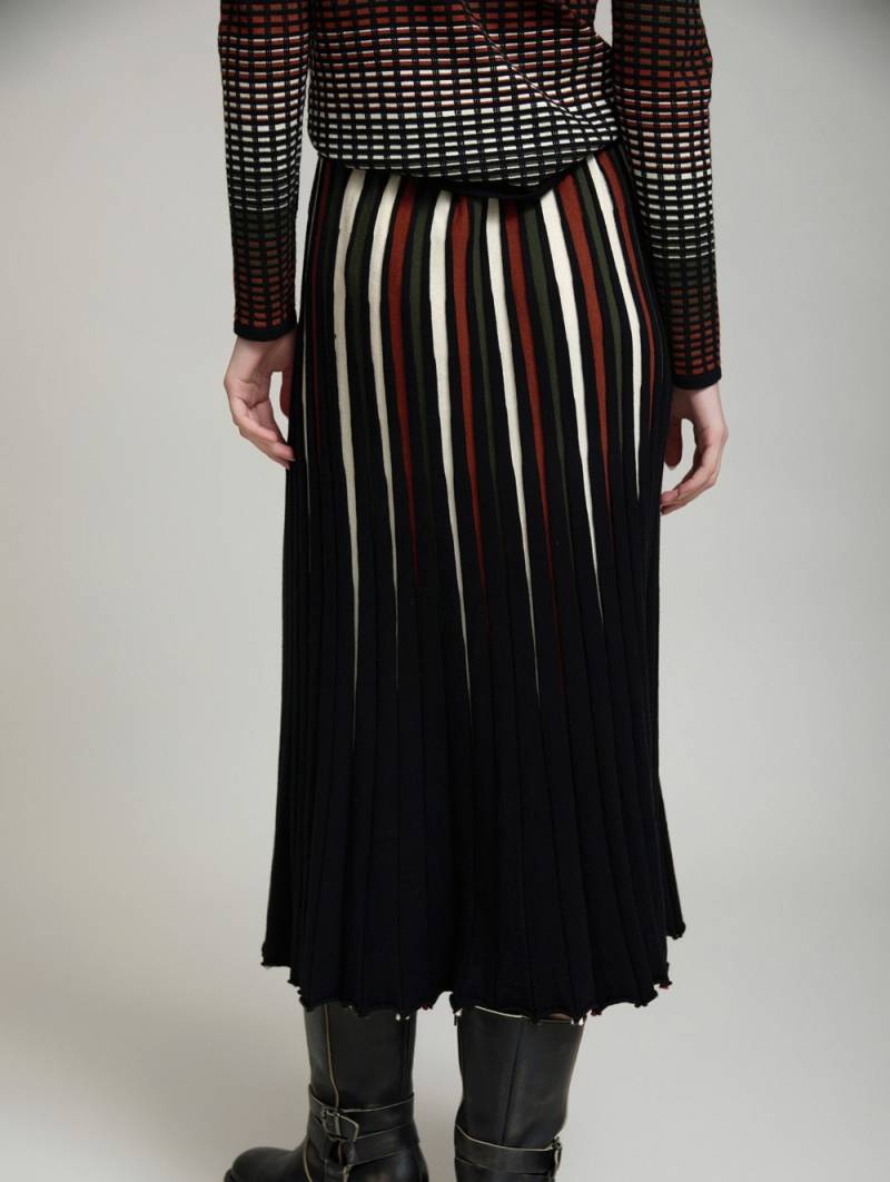 skatie vanise rib midi skirt black sketchshop