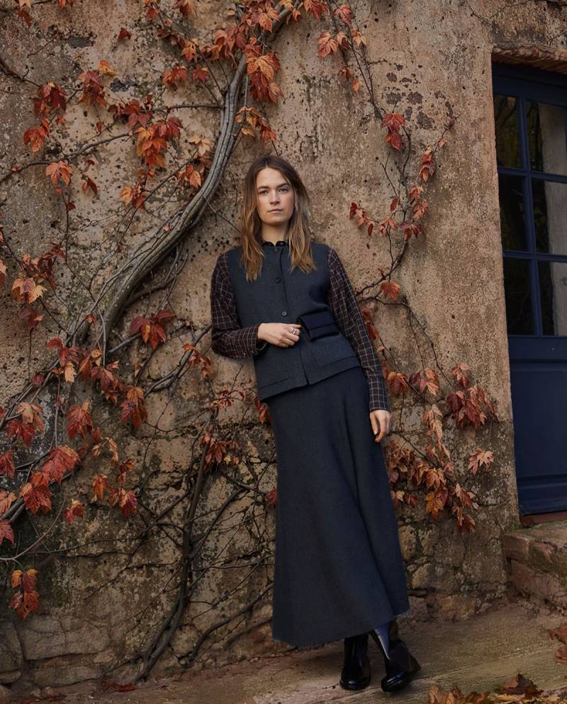 yerse knit midi skirt grey sketchshop