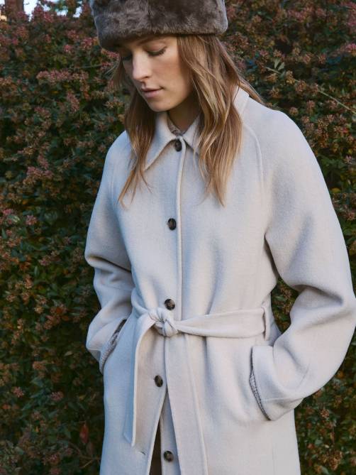 yerse wool blend coat ecru sketchshop