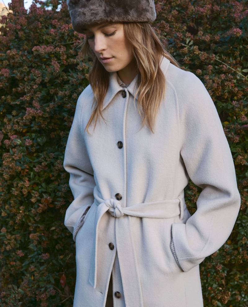 yerse wool blend coat ecru sketchshop