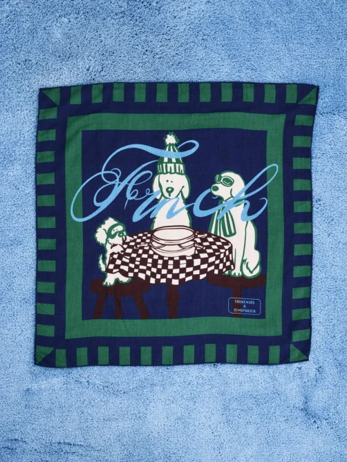 frnch kishu scarf navy blue sketchshop