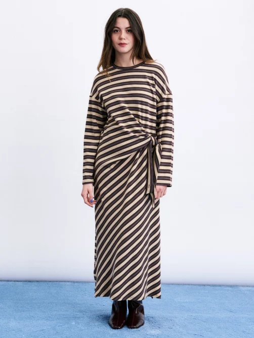 frnch mio iced brown dress sketchshop