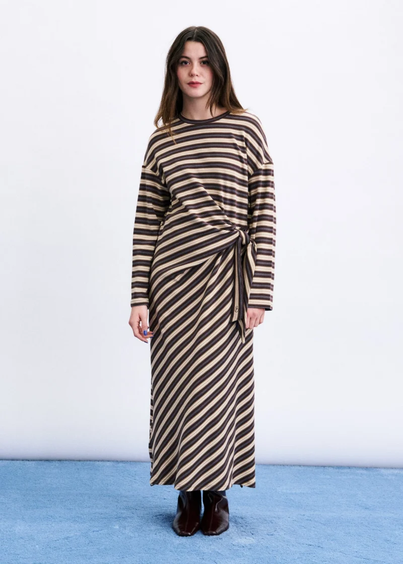 frnch mio iced brown dress sketchshop