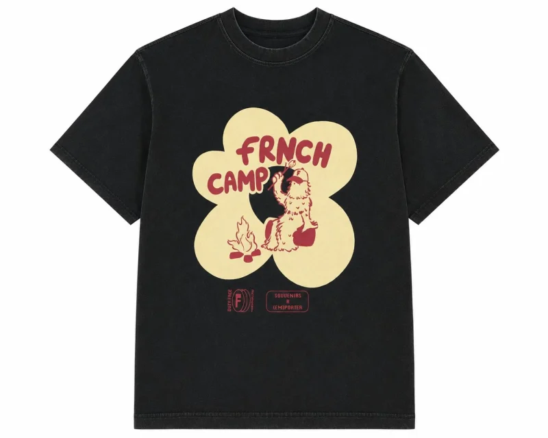 frnch camping tshirt anthracite sketchshop