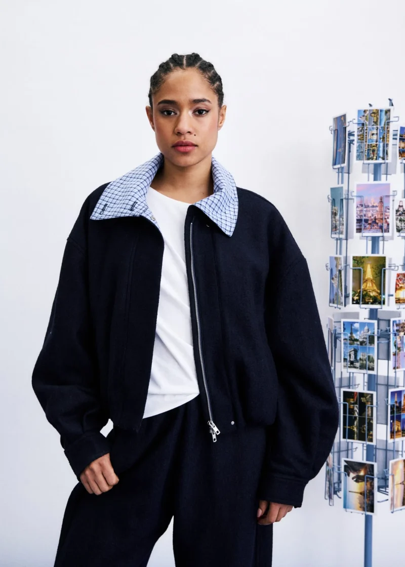 frnch maritsa jacket navy blue sketchshop