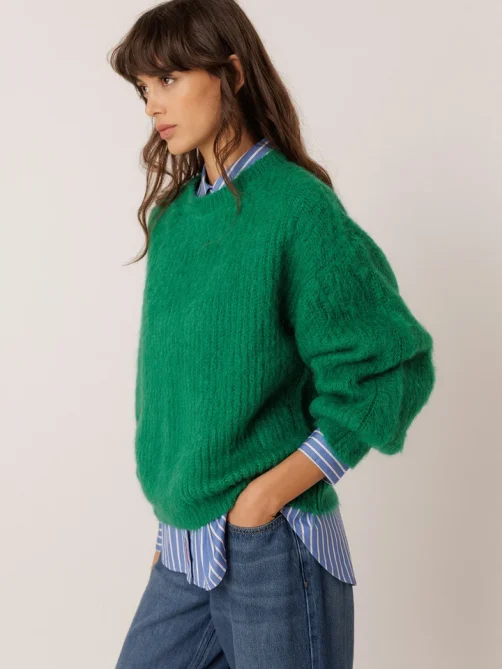 indiandcold brushed effect mohair sweater green sketchshop