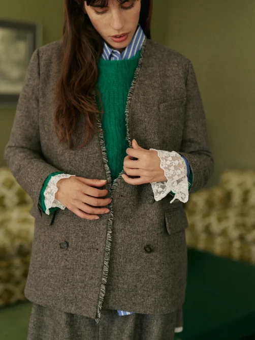 indiandcold frayed wool blazer sketchshop