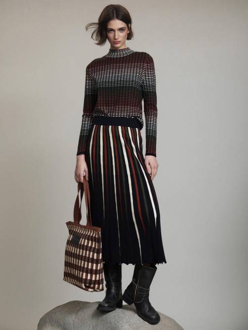 skatie vanise rib midi skirt black sketchshop