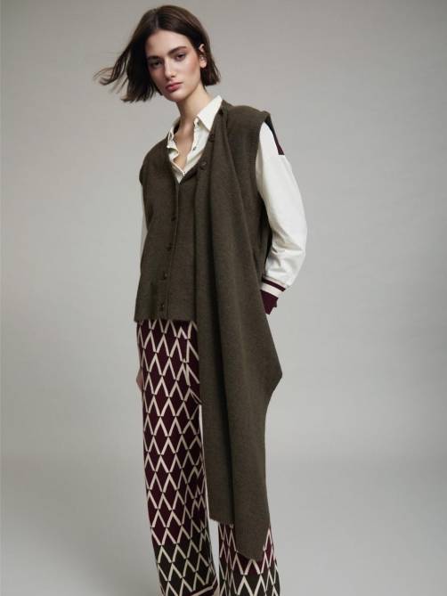 skatie knit vest with bandana moss sketchshop