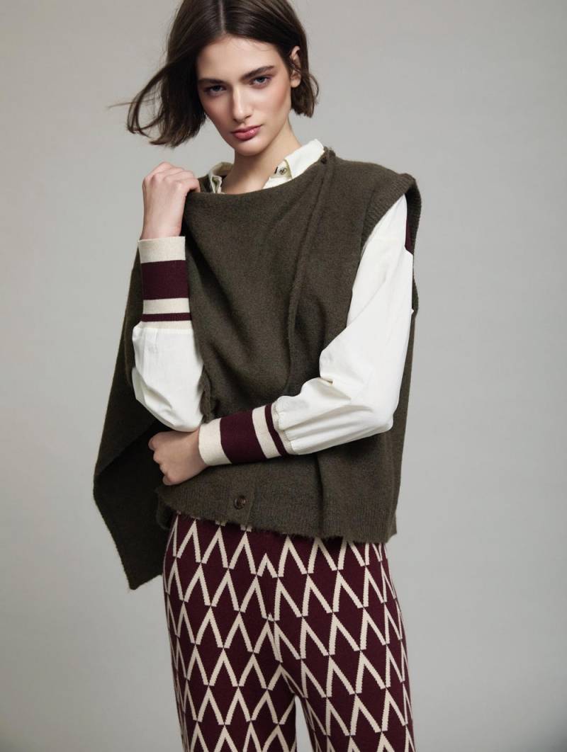 skatie knit vest with bandana moss sketchshop