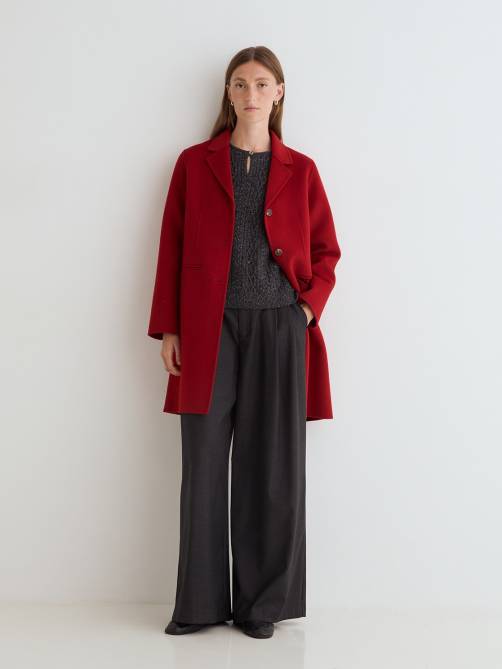 yerse handmade wool blend midi coat red sketchshop