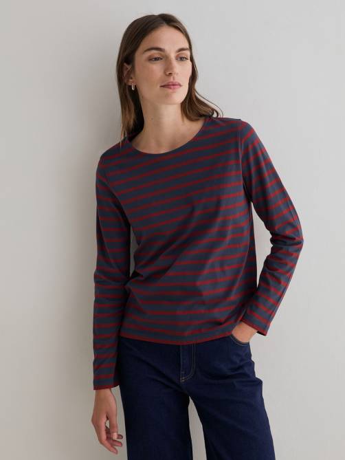 yerse organic cotton striped tshirt blue sketchshop