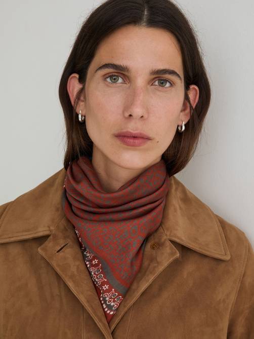 yerse silk blend scarf terracotta sketchshop