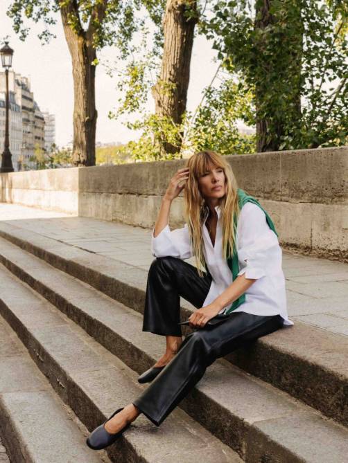 yerse straight leather trousers black sketchshop