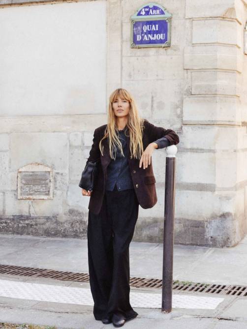 yerse structured wide leg suit trousers black sketchshop