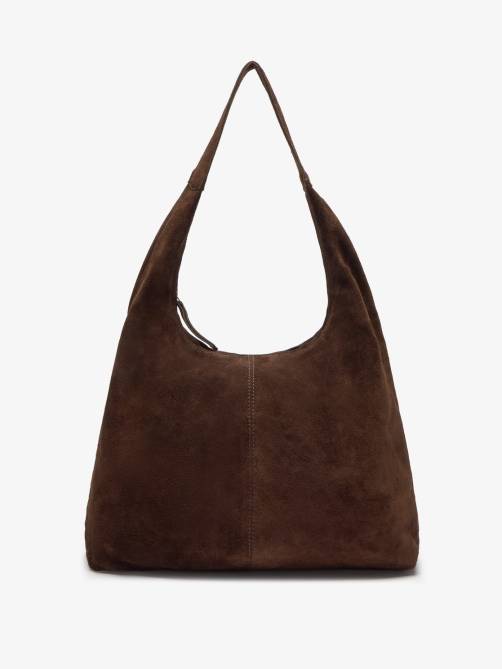 yerse suede hobo bag chocolate sketchshop