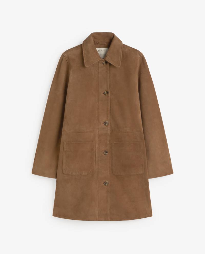 yerse suede midi coat camel sketchshop