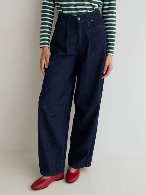 yerse barrel leg denim trousers indigo sketchshop