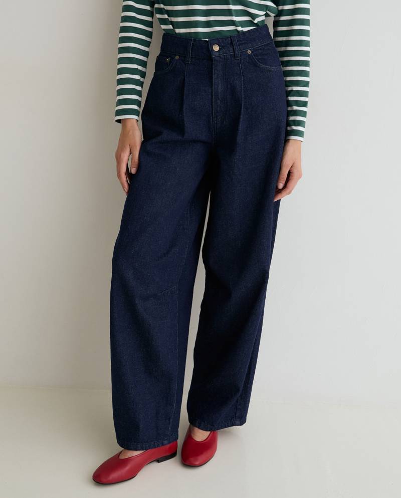 yerse barrel leg denim trousers indigo sketchshop