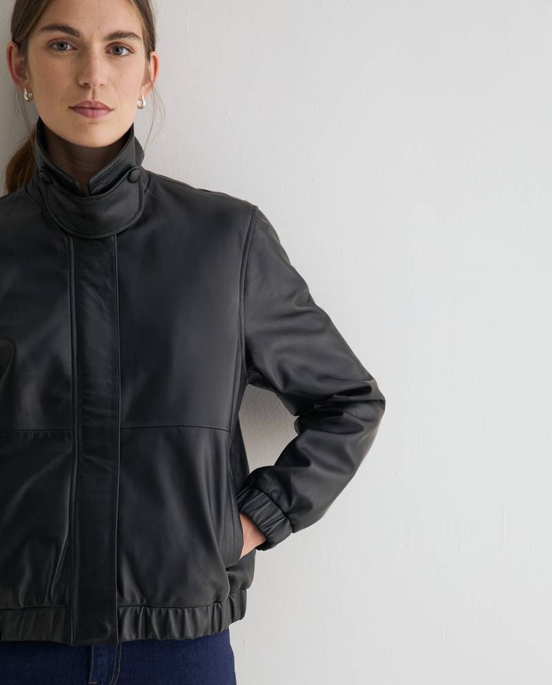 yerse leather bomber jacket black sketchshop
