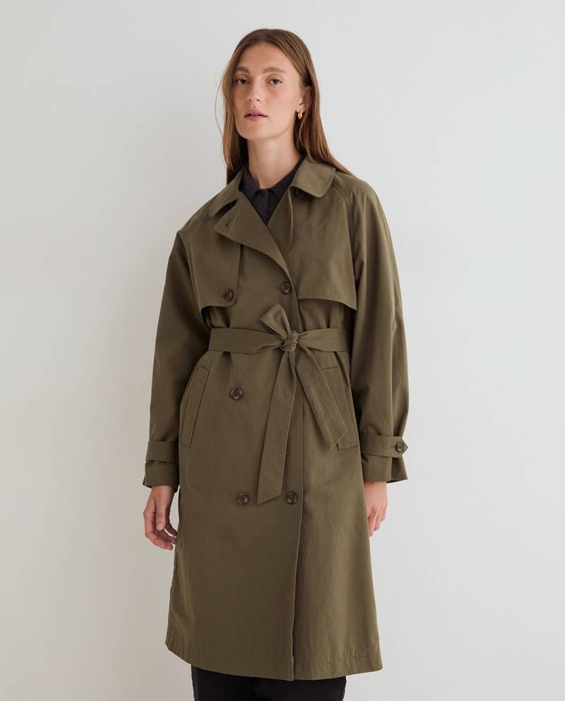 yerse midi trench coat military green sketchshop