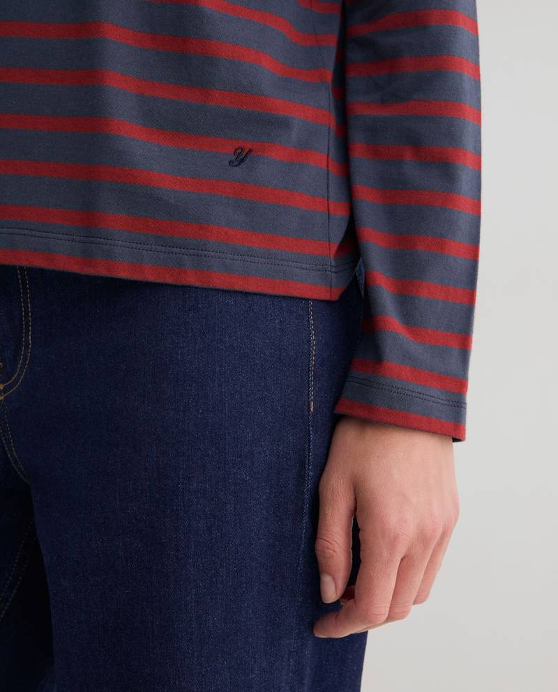 yerse organic cotton striped tshirt blue sketchshop