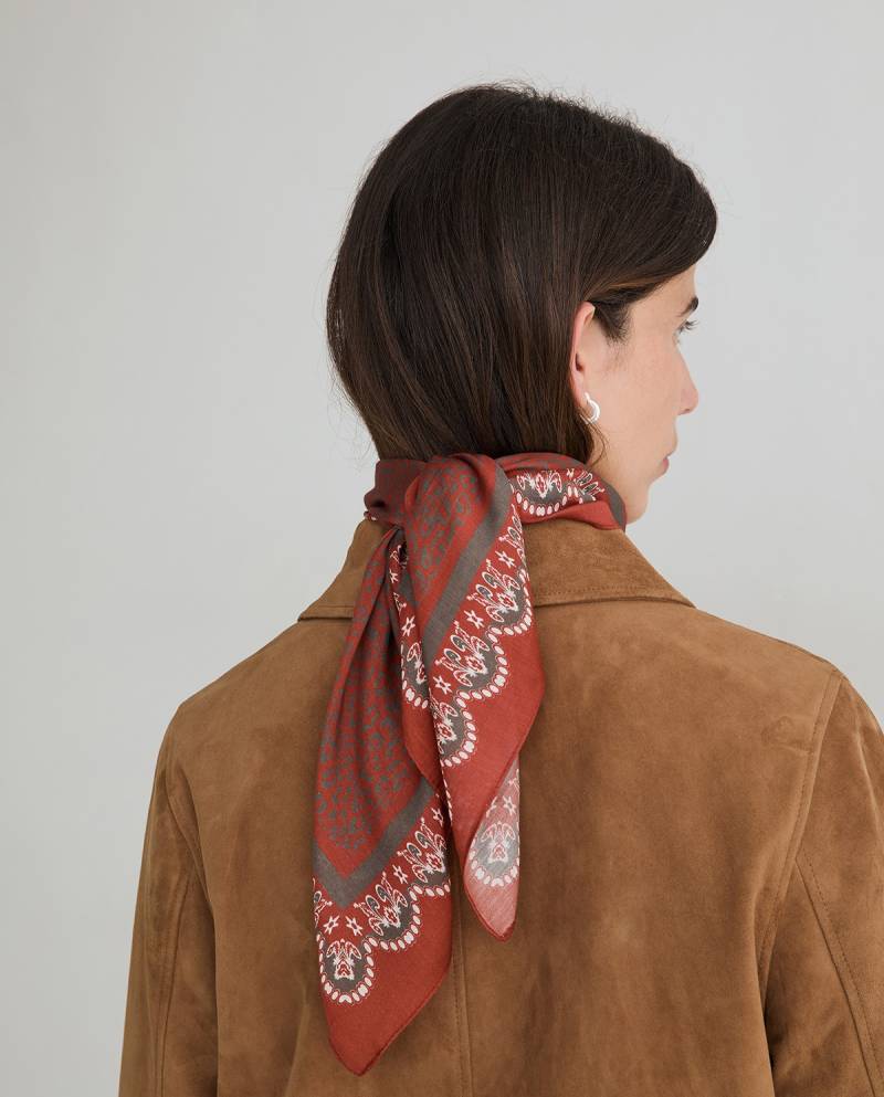 yerse silk blend scarf terracotta sketchshop