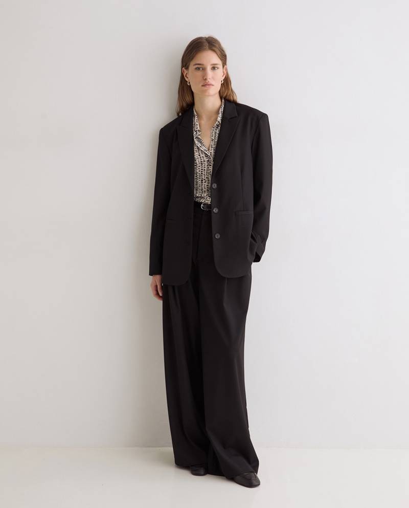 yerse structured wide leg suit trousers black sketchshop