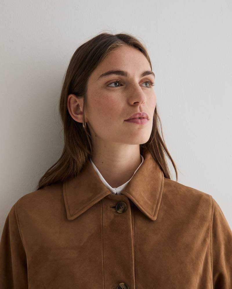 yerse suede midi coat camel sketchshop