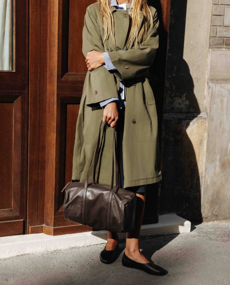 yerse midi trench coat military green sketchshop