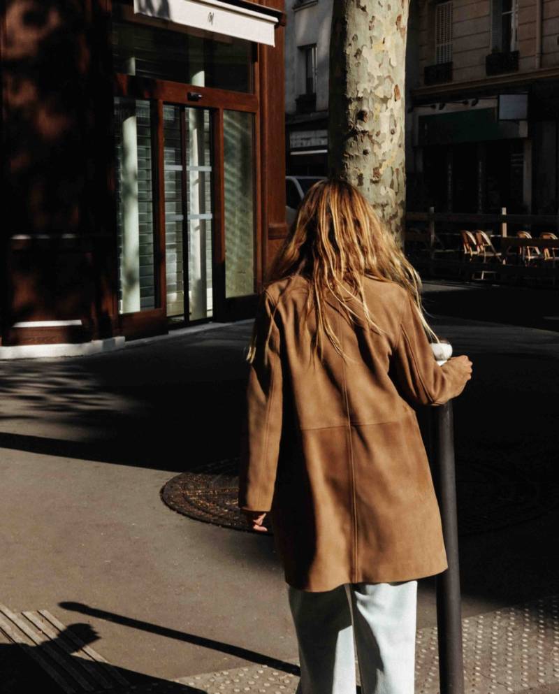 yerse suede midi coat camel sketchshop