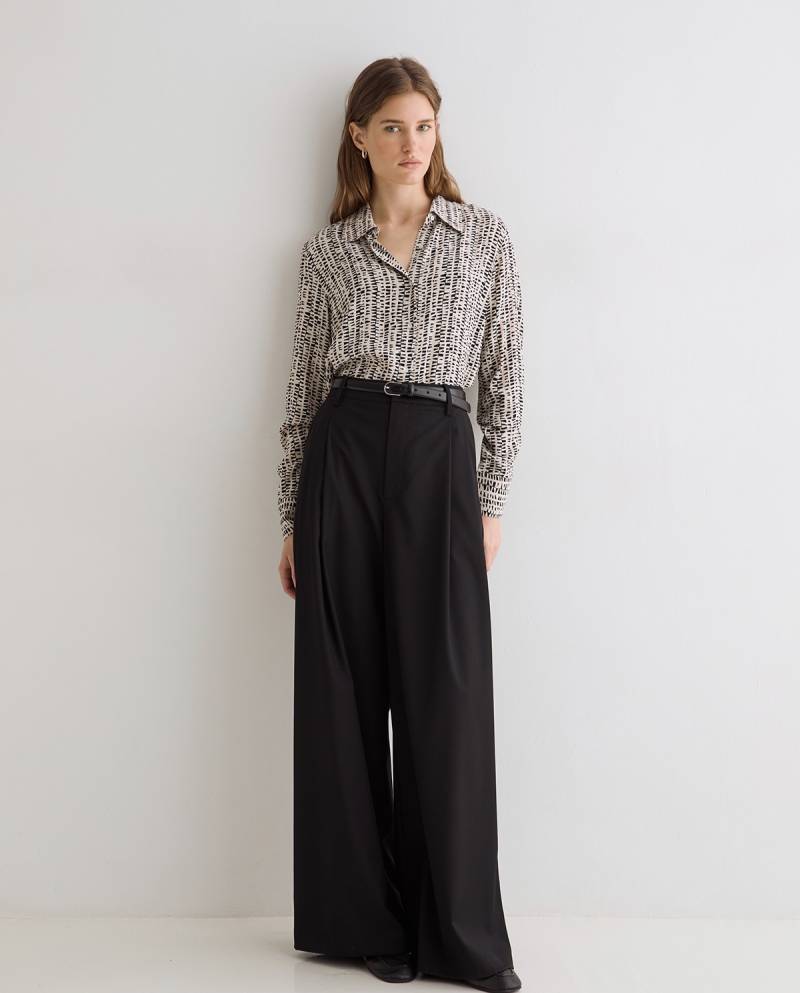 yerse structured wide leg suit trousers black sketchshop