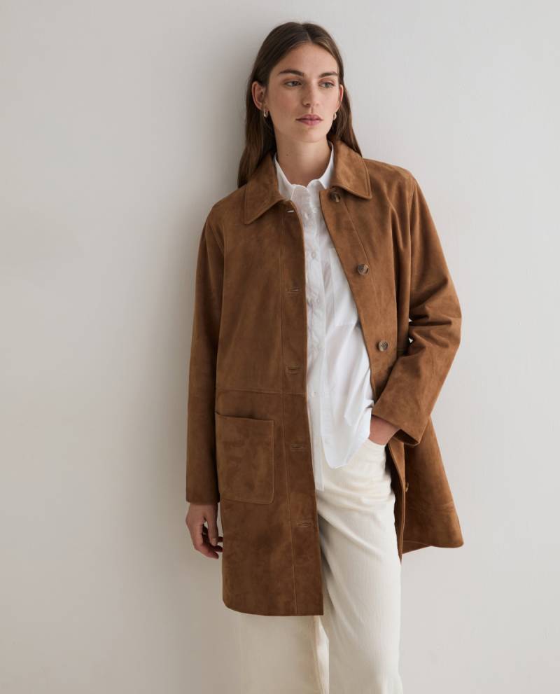 yerse suede midi coat camel sketchshop