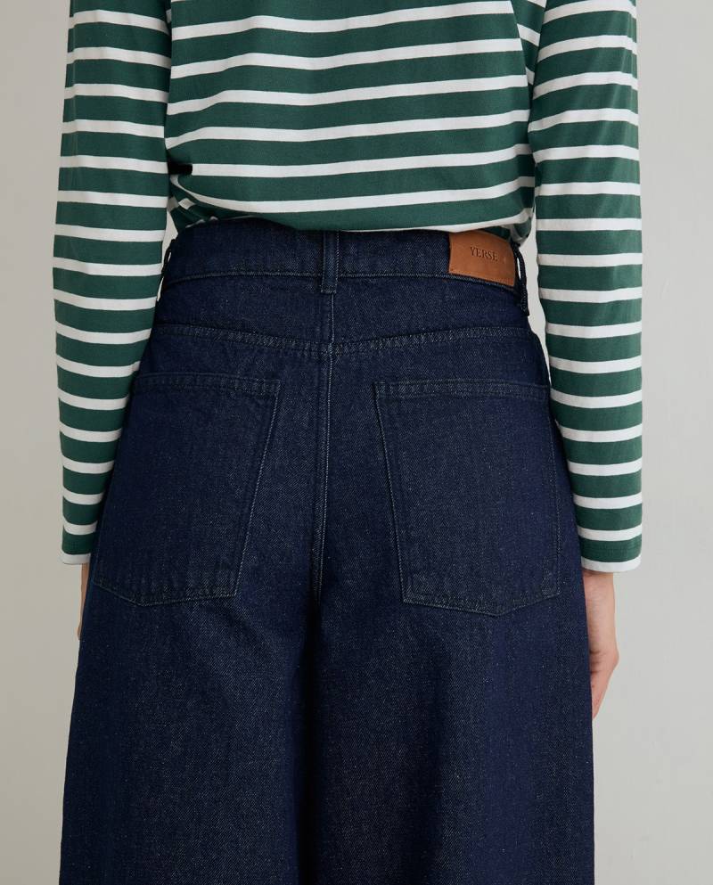 yerse barrel leg denim trousers indigo sketchshop