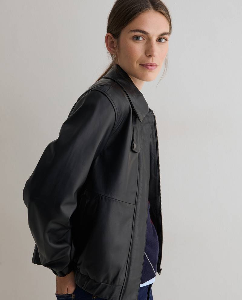 yerse leather bomber jacket black sketchshop