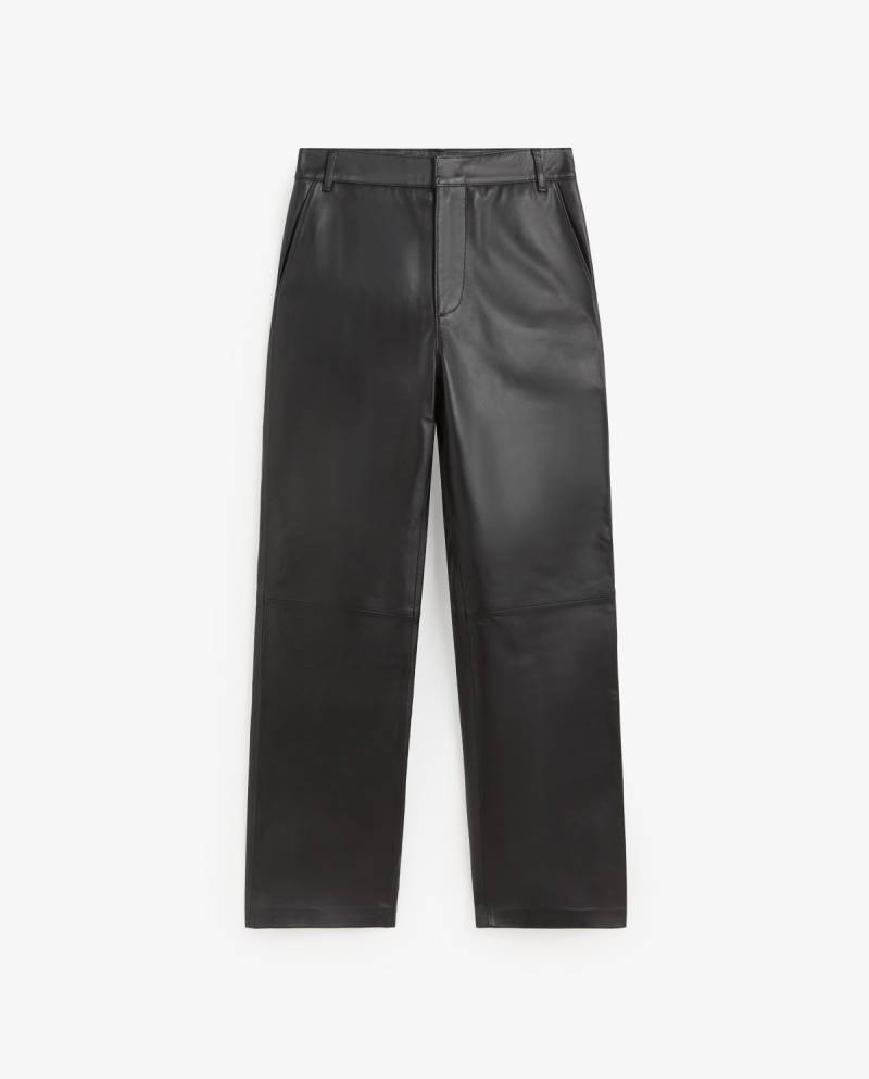 yerse straight leather trousers black sketchshop