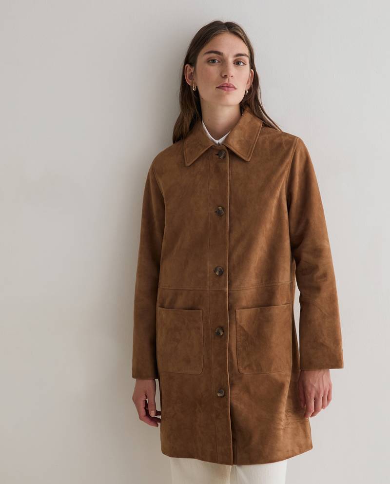 yerse suede midi coat camel sketchshop