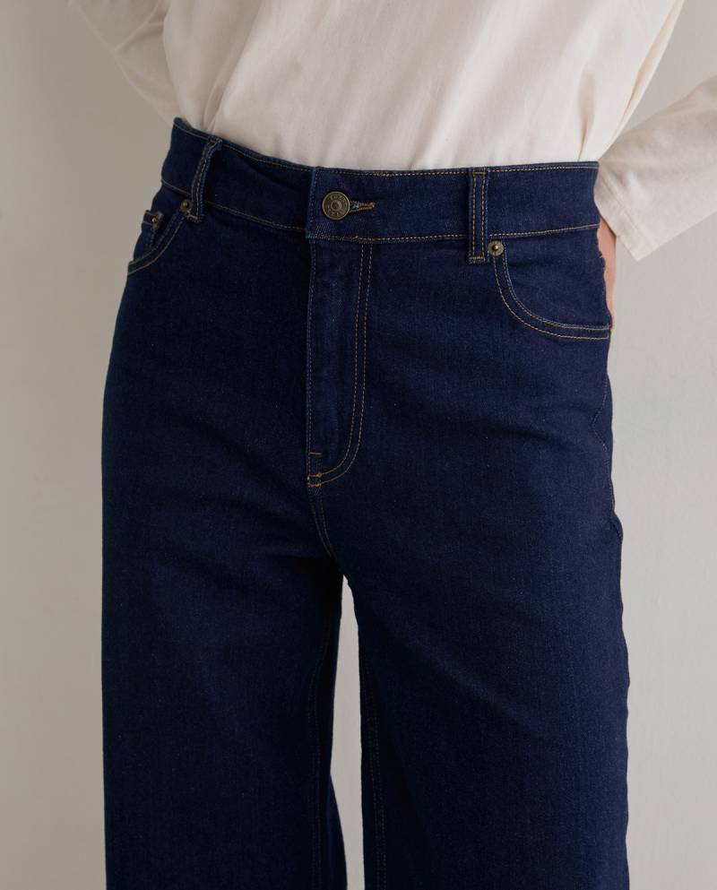 yerse wide leg jeans turned up cuffs dark blue sketchshop