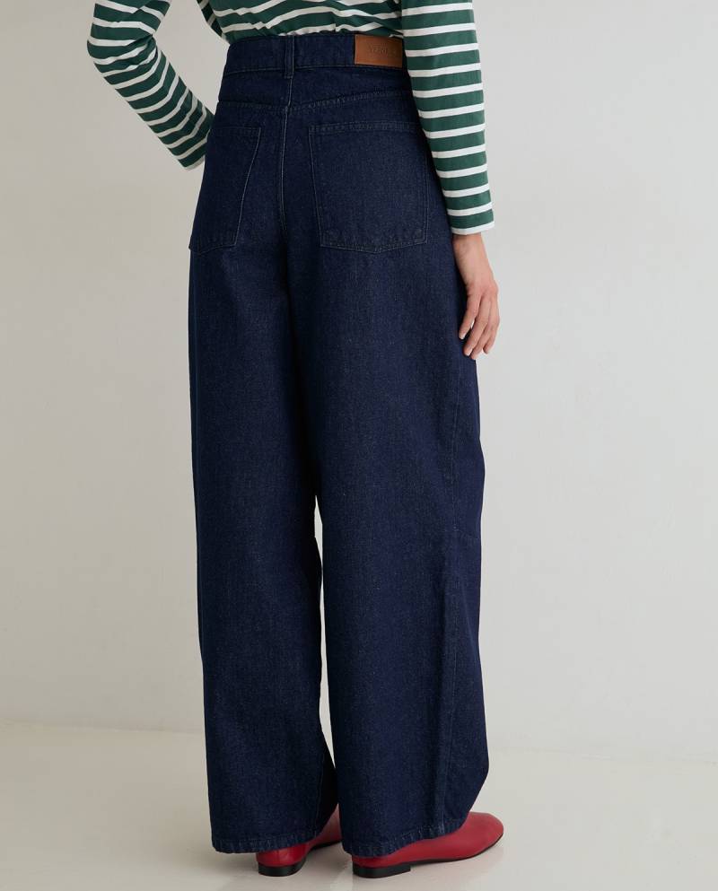 yerse barrel leg denim trousers indigo sketchshop