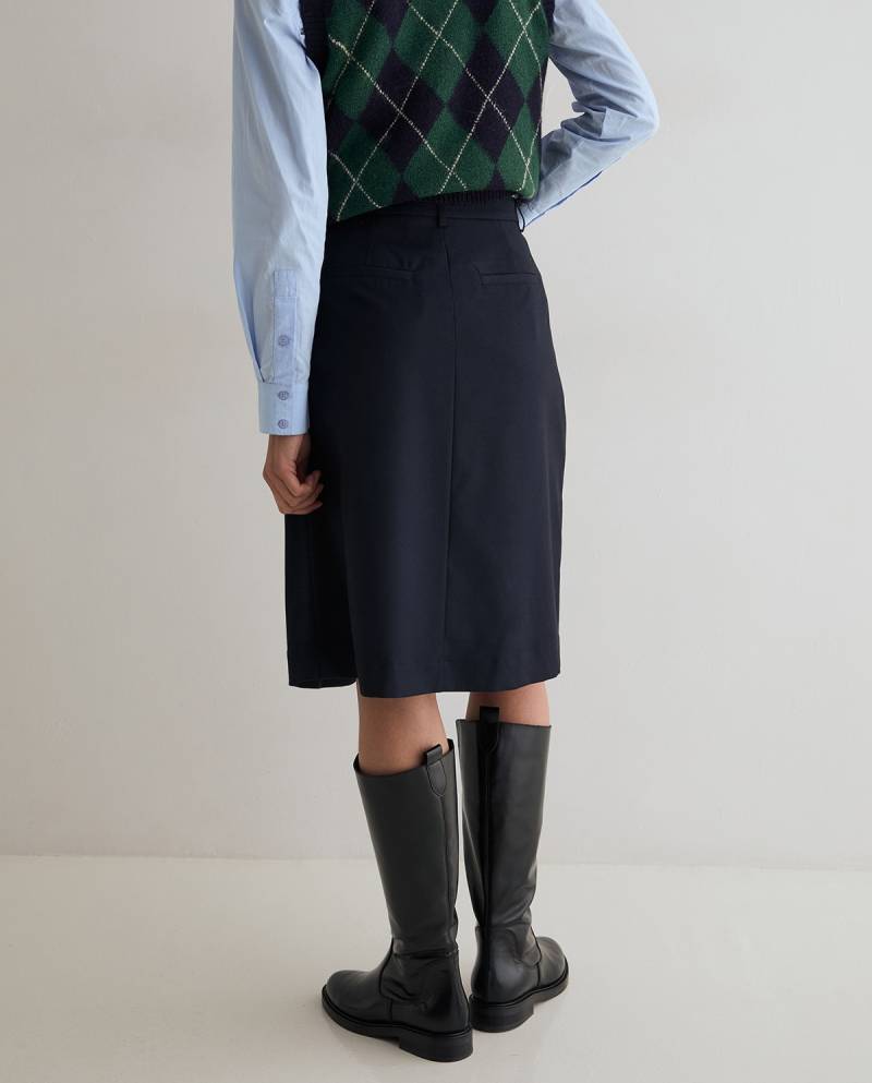 yerse flared midi skirt navy blue sketchshop