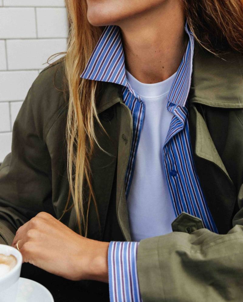 yerse midi trench coat military green sketchshop