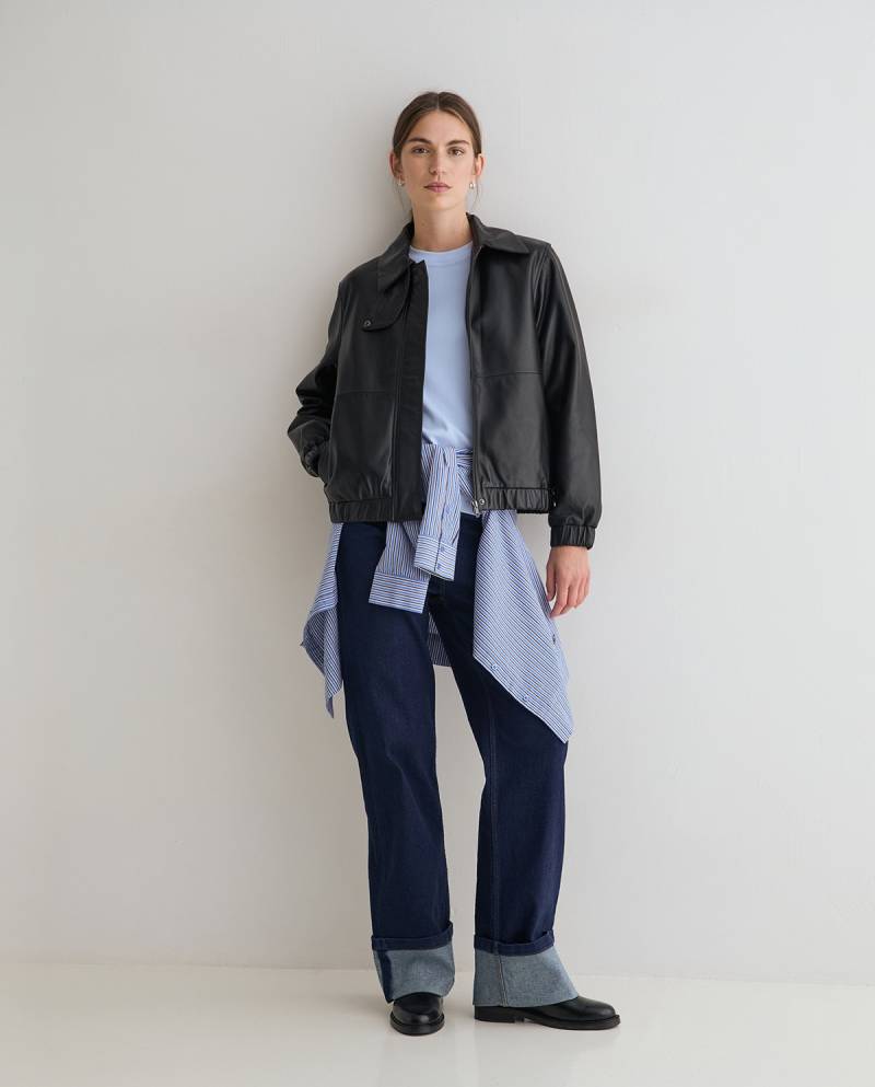 yerse leather bomber jacket black sketchshop