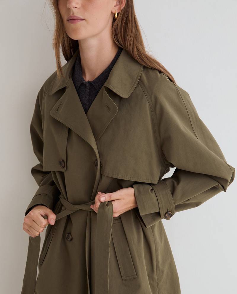 yerse midi trench coat military green sketchshop